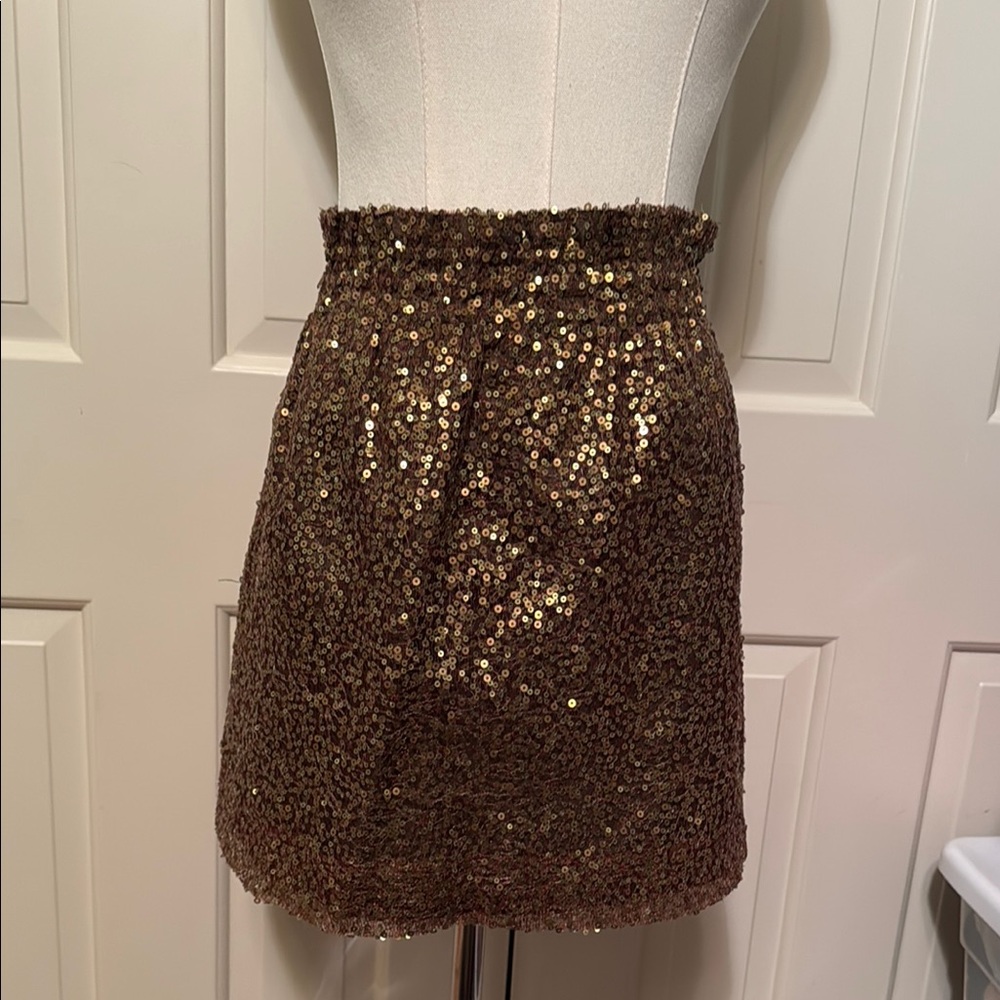 J Crew Gold Sequin Skirt